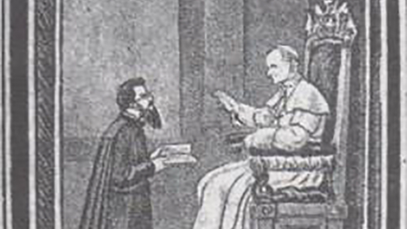 Pater Jordan bei der Papstaudienz am 6.9.1880 in Rom (Apostelkalender, 1893, S. 86) / P. Peter van Meijl Pater Jordan bei der Papstaudienz am 6.9.1880 in Rom (Apostelkalender, 1893, S. 86)