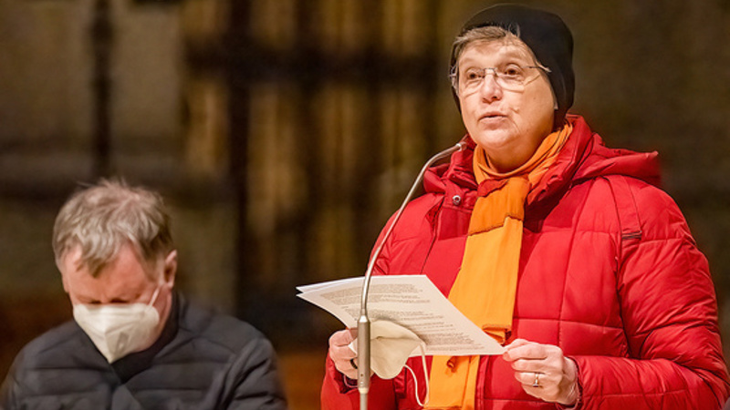 Die Salvatorianerin Sr. Maria Schlackl von der Initiative „Aktiv gegen Menschenhandel – Aktiv für Menschenwürde in OÖ“