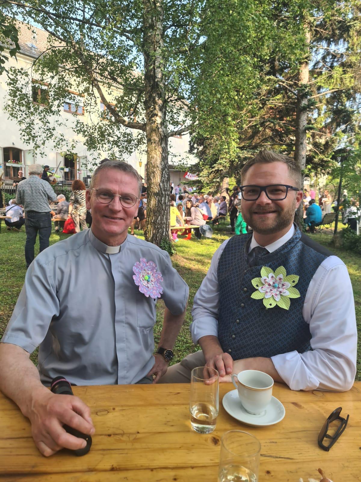 Pfarrer Johannes Cornaro und Bürgermeister Erich Stubenvoll