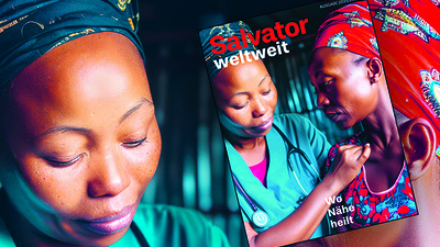 Das Cover der Ausgabe 25/26: Einander zugewandt: Ärztin und Patientin im vertrauensvollen Dialog. Ursachen von Beschwerden finden, miteinander den Weg zur Heilung gehen.