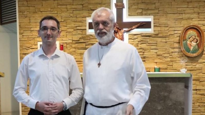 Mit Adrian Hafner von Temesvar nach der Aufnahme ins Noviziat