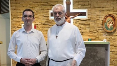 Mit Adrian Hafner von Temesvar nach der Aufnahme ins Noviziat