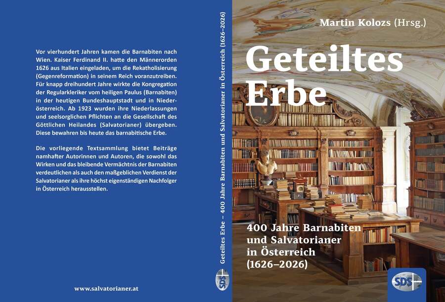 Das neue Buch „Geteiltes Erbe. 400 Jahre Barnabiten und Salvatorianer in Österreich (1626–2026)“ wurde im Rahmen des Symposiums in St. Michael erstmals der Öffentlichkeit präsentiert. / (c) Salvatorianer Das neue Buch „Geteiltes Erbe. 400 Jahre Barnabiten und Salvatorianer in Österreich (1626–2026)“ wurde im Rahmen des Symposiums in St. Michael erstmals der Öffentlichkeit präsentiert.
