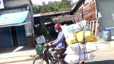 Vietnamese am Fahrrad