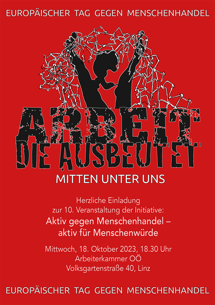 Plakat 'Arbeit, die ausbeutet'